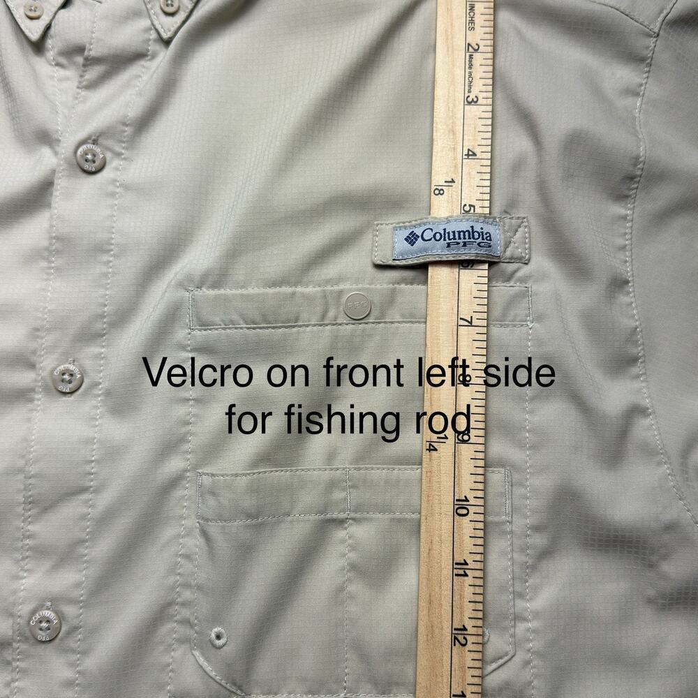 Columbia PFG Men's XL Tamiami II Long Sleeve Fishing Shirt - Fossil / Khaki - Picture 7 of 15